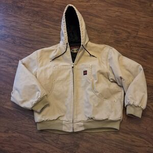 Vintage Tough Duck Canvas Lined Canadian  Heavy Duty Work  Jacket Size XL